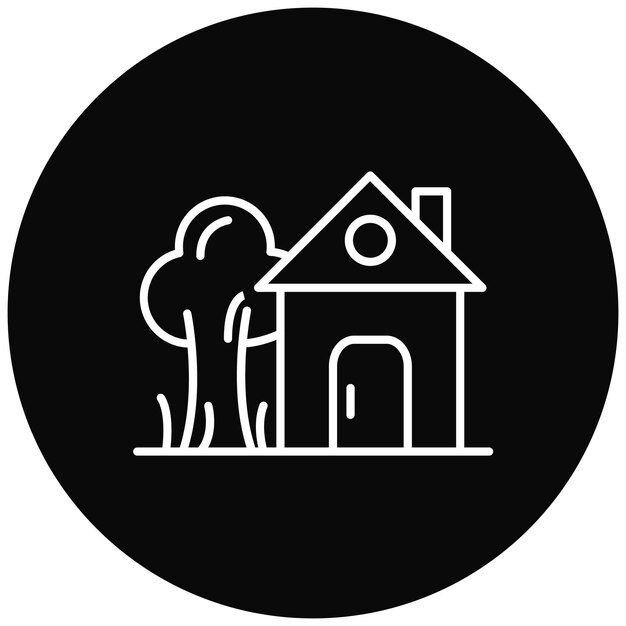Imagen vectorial del icono de la casa del árbol Se puede utilizar para el tipo de casas