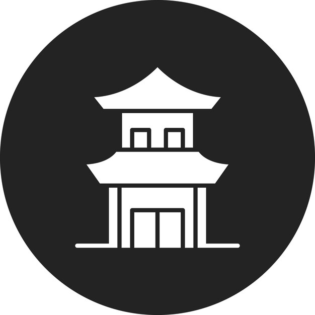 Imagen vectorial del icono de la casa china Se puede utilizar para el tipo de casas
