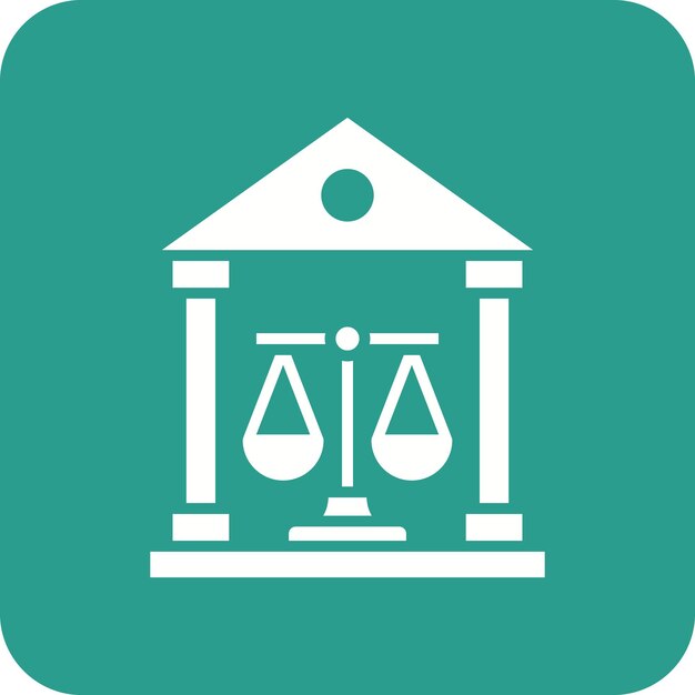 Imagen vectorial del icono de la casa de la corte Se puede usar para Crime and Law