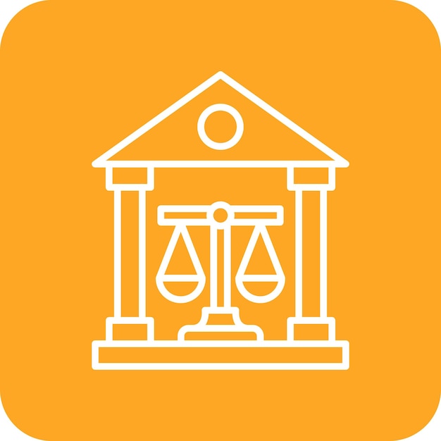Imagen vectorial del icono de la casa de la corte Se puede usar para Crime and Law