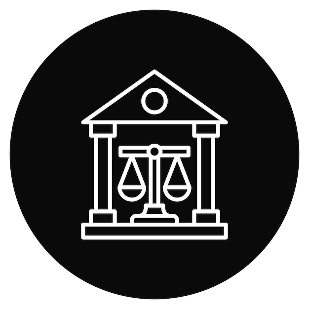 Imagen vectorial del icono de la casa de la corte Se puede usar para Crime and Law