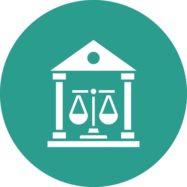 Imagen vectorial del icono de la casa de la corte Se puede usar para Crime and Law