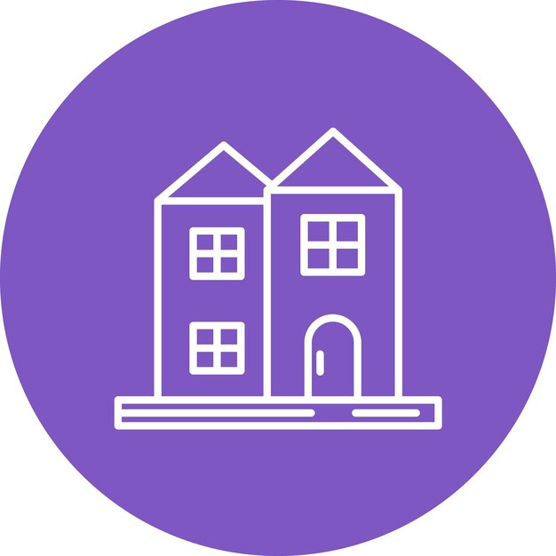 Imagen vectorial de icono de casa dúplex Se puede utilizar para el tipo de casas