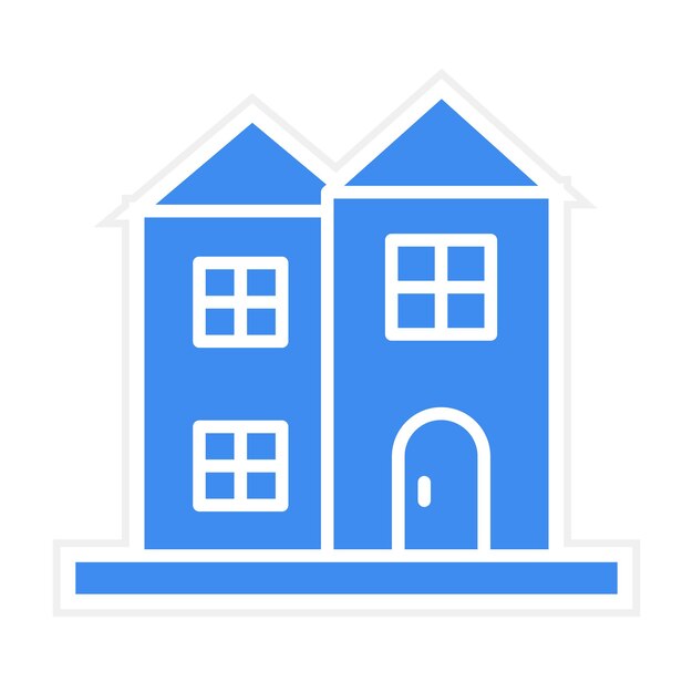 Imagen vectorial de icono de casa dúplex Se puede utilizar para el tipo de casas