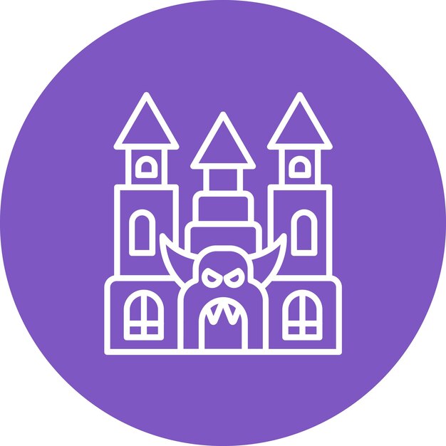 Imagen vectorial del icono de la casa embrujada Se puede usar para el parque temático