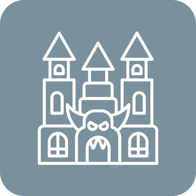 Imagen vectorial del icono de la casa embrujada Se puede usar para el parque temático