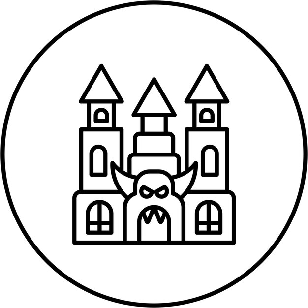 Imagen vectorial del icono de la casa embrujada Se puede usar para el parque temático