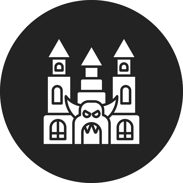 Imagen vectorial del icono de la casa embrujada Se puede usar para el parque temático