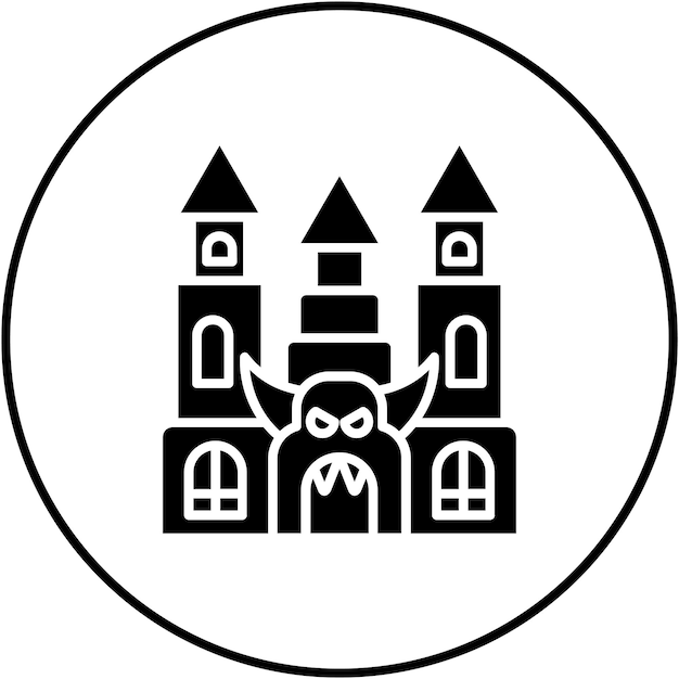 Imagen vectorial del icono de la casa embrujada Se puede usar para el parque temático