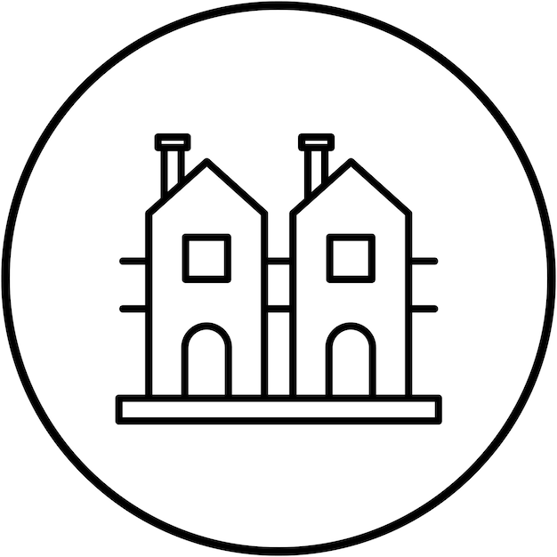 Imagen vectorial del icono de la casa holandesa Se puede utilizar para el tipo de casas