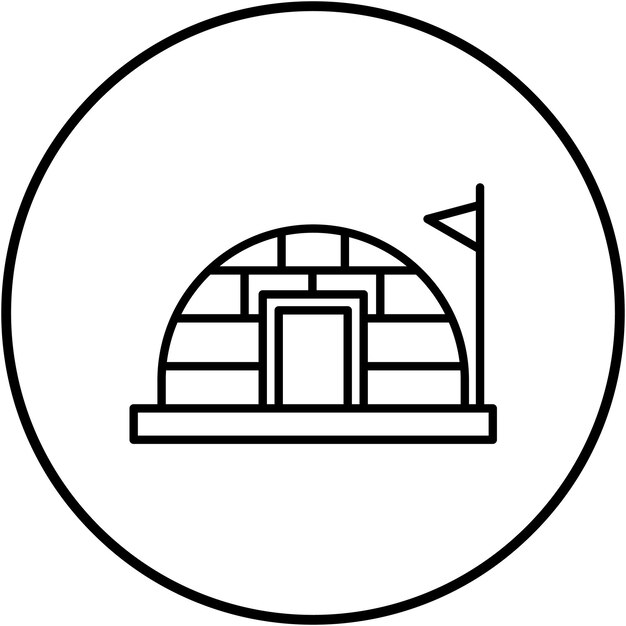 Imagen vectorial del icono de la casa de iglú Se puede utilizar para el tipo de casas