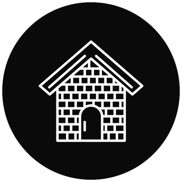 Imagen vectorial del icono de la casa de ladrillo Se puede utilizar para el tipo de casas