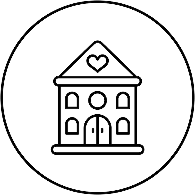 Imagen vectorial del icono de la casa de muñecas Se puede usar para juguetes infantiles