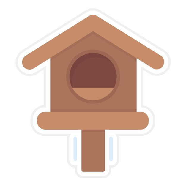 Imagen vectorial del icono de la casa de los pájaros Se puede usar para la primavera