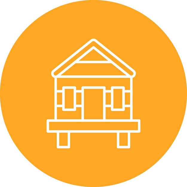 Imagen vectorial del icono de la casa de playa Se puede usar para el verano