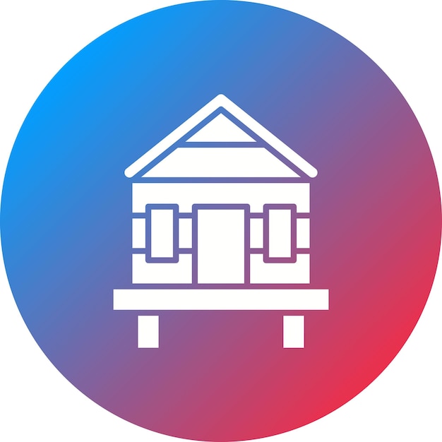 Imagen vectorial del icono de la casa de playa Se puede usar para el verano