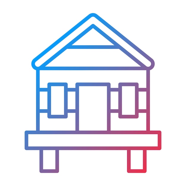 Imagen vectorial del icono de la casa de playa Se puede usar para el verano