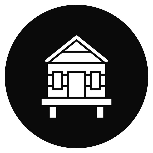 Imagen vectorial del icono de la casa de playa Se puede usar para el verano