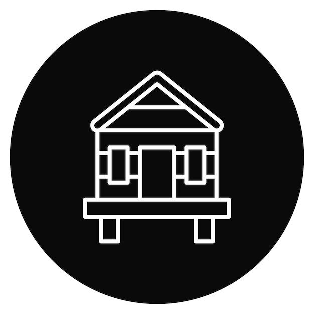Imagen vectorial del icono de la casa de playa Se puede usar para el verano