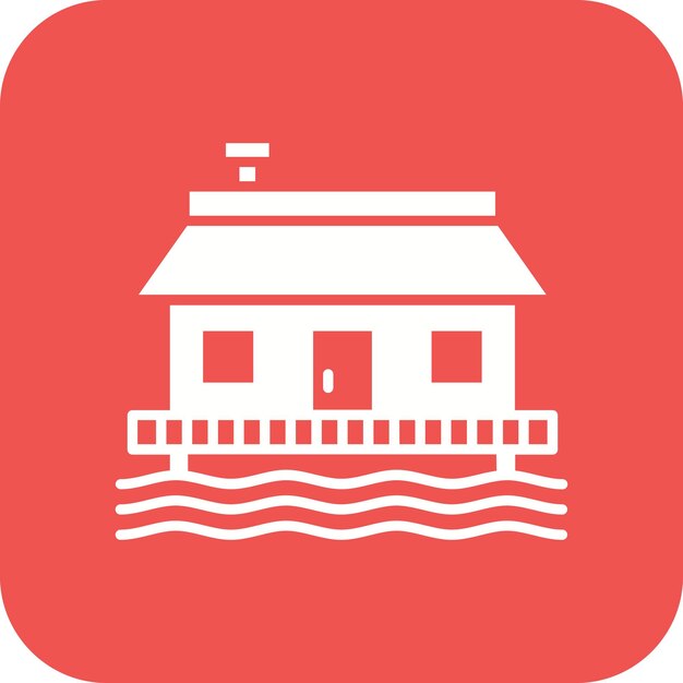 Imagen vectorial del icono de la casa de playa Se puede utilizar para el tipo de casas