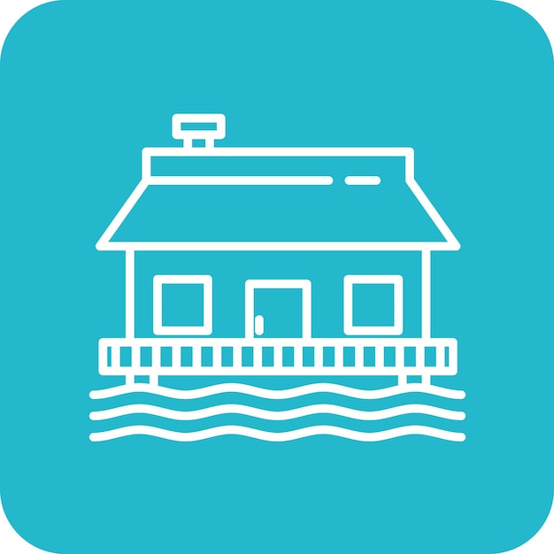 Imagen vectorial del icono de la casa de playa Se puede utilizar para el tipo de casas