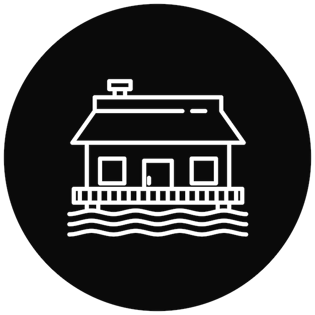 Imagen vectorial del icono de la casa de playa Se puede utilizar para el tipo de casas