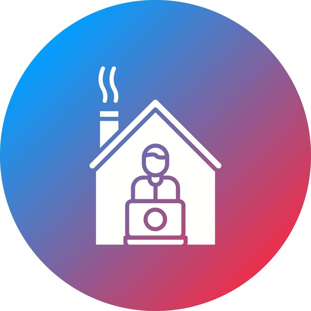 Imagen vectorial del icono de la casa Se puede usar para Untact World Work