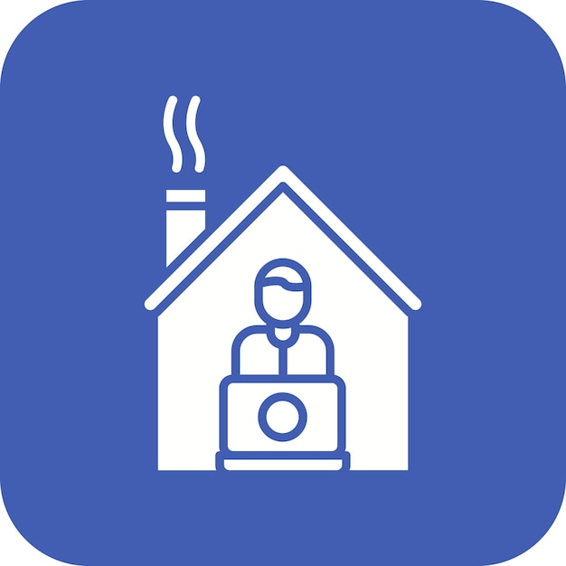 Imagen vectorial del icono de la casa Se puede usar para Untact World Work