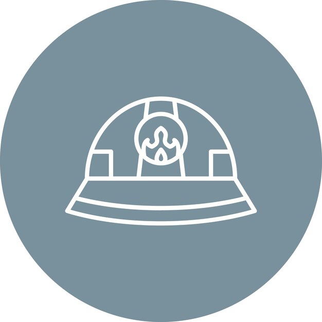 Imagen vectorial del icono del casco del bombero Se puede usar para el bombero
