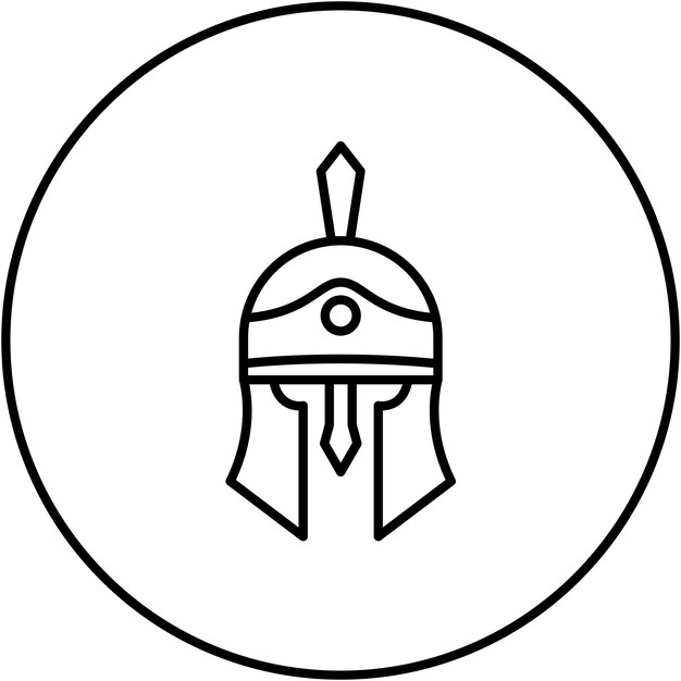 La imagen vectorial del icono del casco romano se puede usar para la civilización antigua