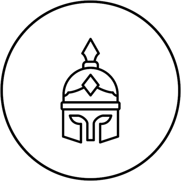 La imagen vectorial del icono del casco romano se puede utilizar para la historia