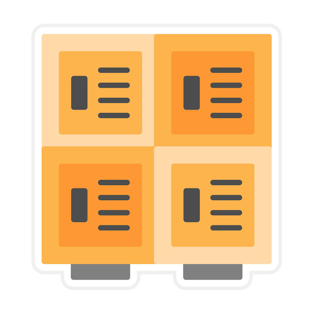 Imagen vectorial del icono del casillero de la biblioteca Se puede utilizar para la biblioteca