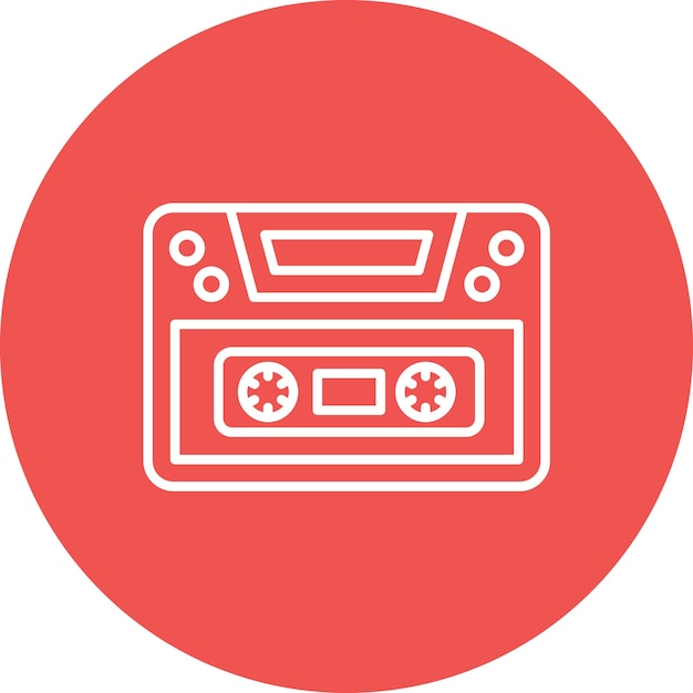 Imagen vectorial de icono de cassette Se puede utilizar para Comunicación y Medios