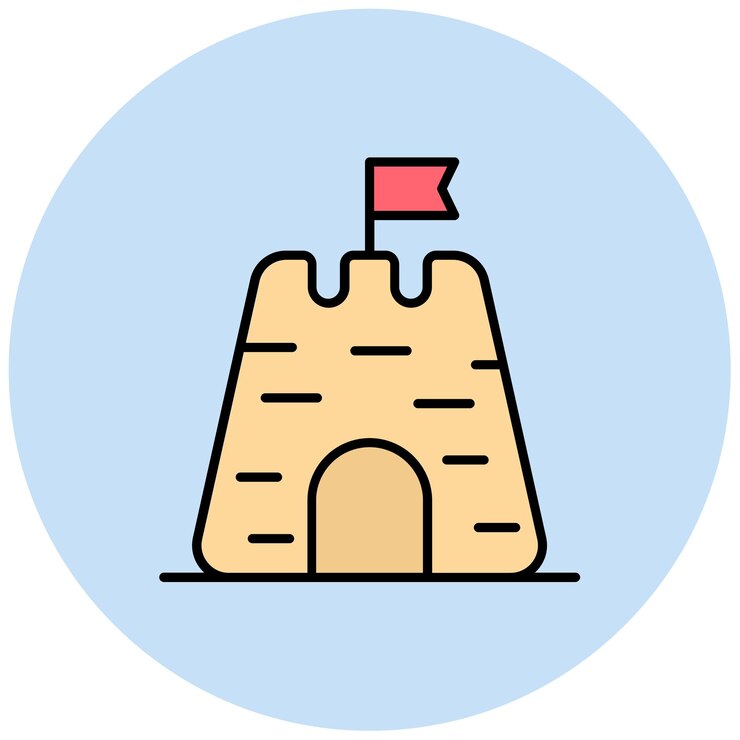 Vector imagen vectorial del icono del castillo de arena se puede usar para coastline