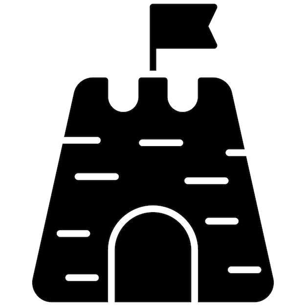 Imagen vectorial del icono del castillo de arena Se puede usar para Coastline