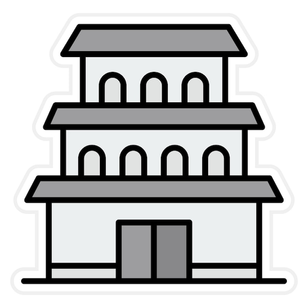 Imagen vectorial del icono del castillo de Matsumoto Se puede usar para puntos de referencia