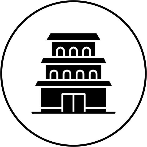 Imagen vectorial del icono del castillo de Matsumoto Se puede usar para puntos de referencia
