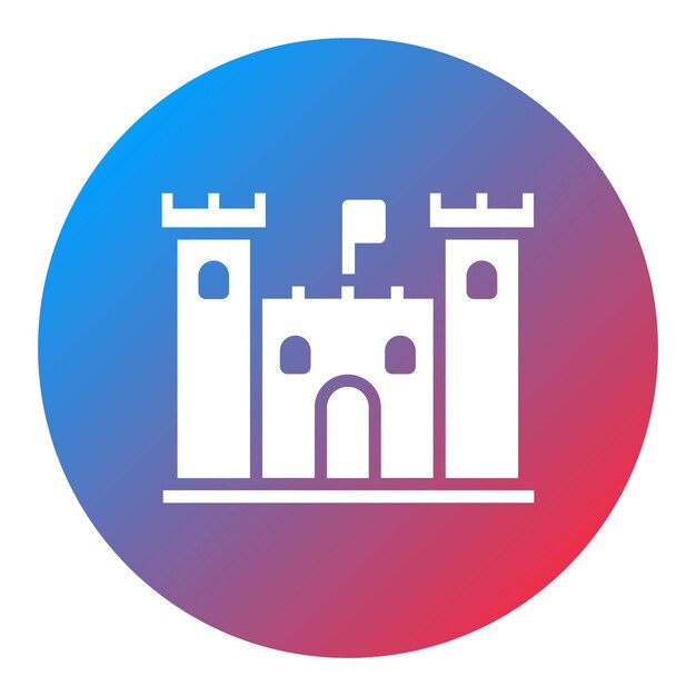 La imagen vectorial del icono del castillo se puede usar para Fairytale