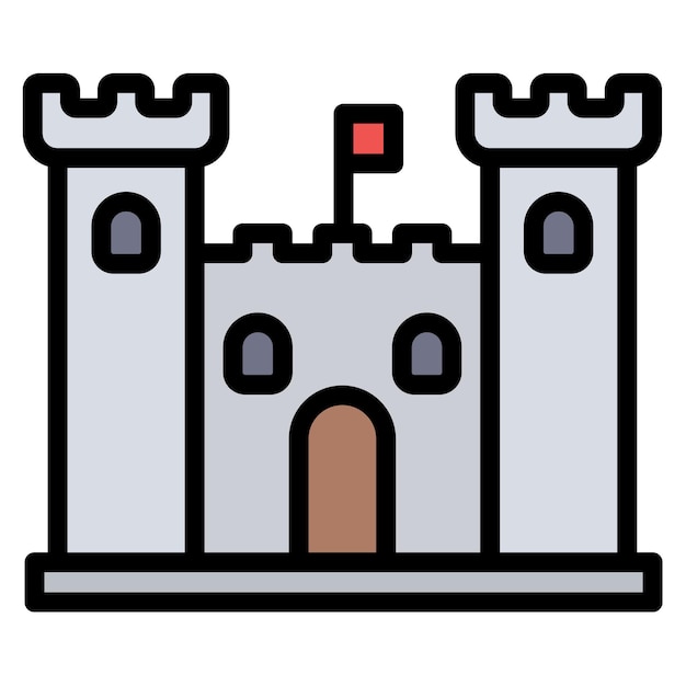 La imagen vectorial del icono del castillo se puede usar para Fairytale
