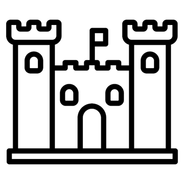 La imagen vectorial del icono del castillo se puede usar para Fairytale