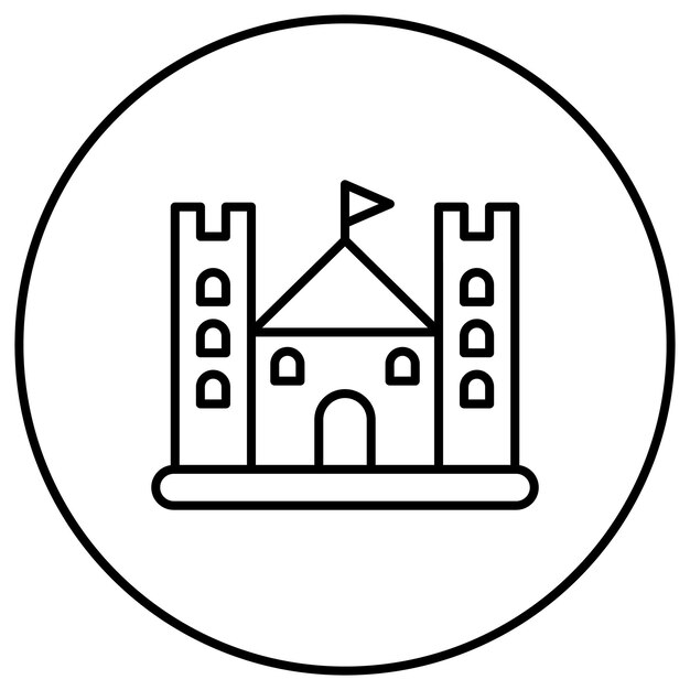 Imagen vectorial del icono del castillo Se puede usar para el jardín de infantes