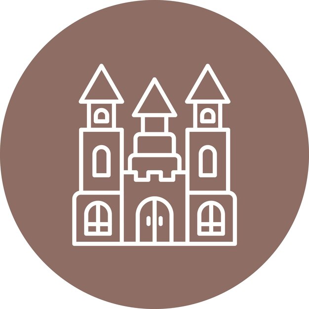 La imagen vectorial del icono del castillo se puede utilizar para el parque temático