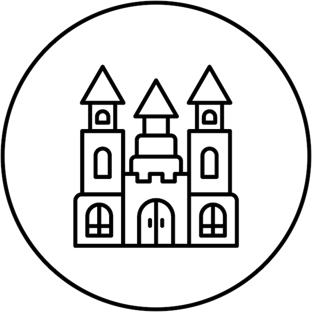 La imagen vectorial del icono del castillo se puede utilizar para el parque temático