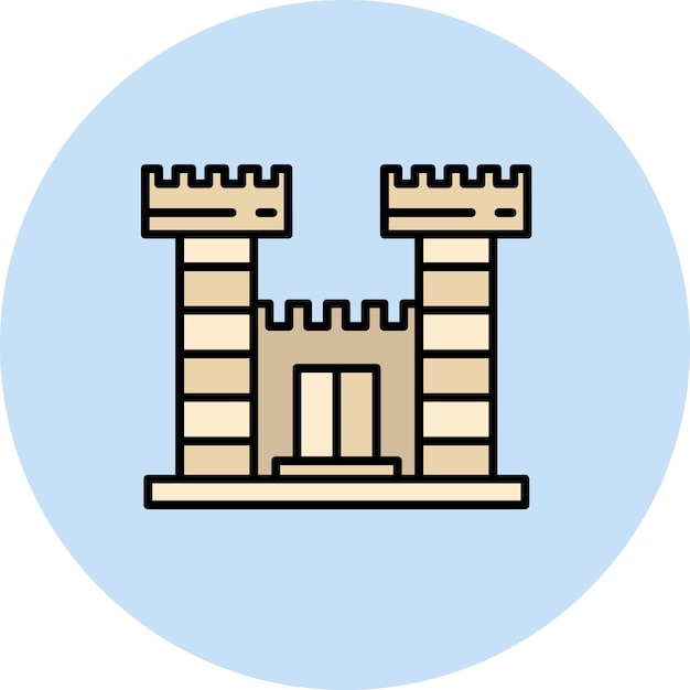 La imagen vectorial del icono del castillo se puede utilizar para el tipo de casas
