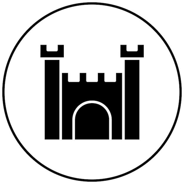 Imagen vectorial del icono del castillo vikingo Se puede usar para los vikingos