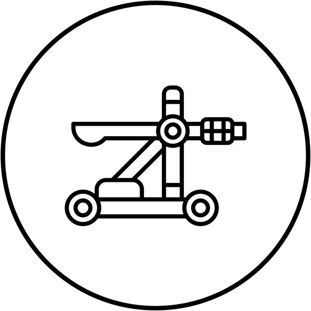 La imagen vectorial del icono de la catapulta se puede utilizar para la historia