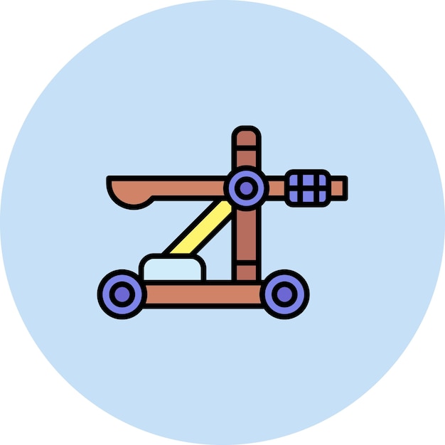 Vector la imagen vectorial del icono de la catapulta se puede utilizar para la historia