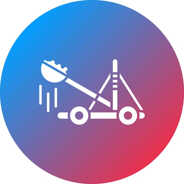 La imagen vectorial del icono de la catapulta se puede utilizar para Medieval