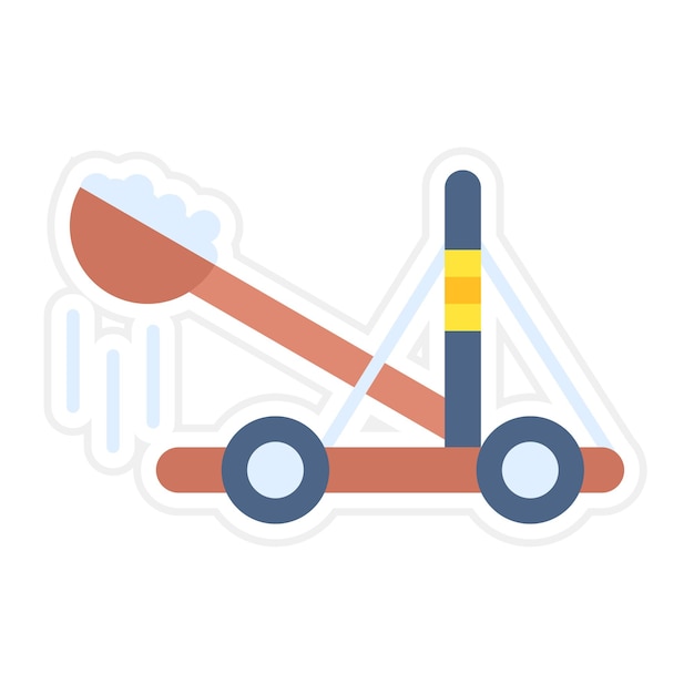 Vector la imagen vectorial del icono de la catapulta se puede utilizar para medieval