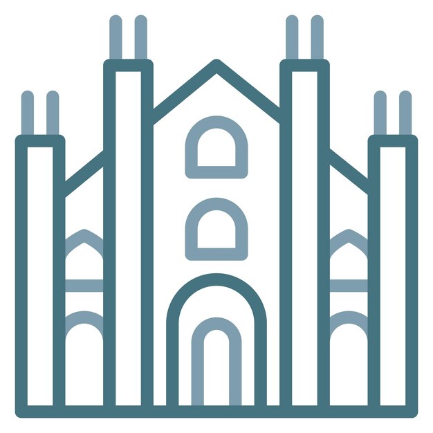 Vector imagen vectorial del icono de la catedral de milán se puede usar para italia